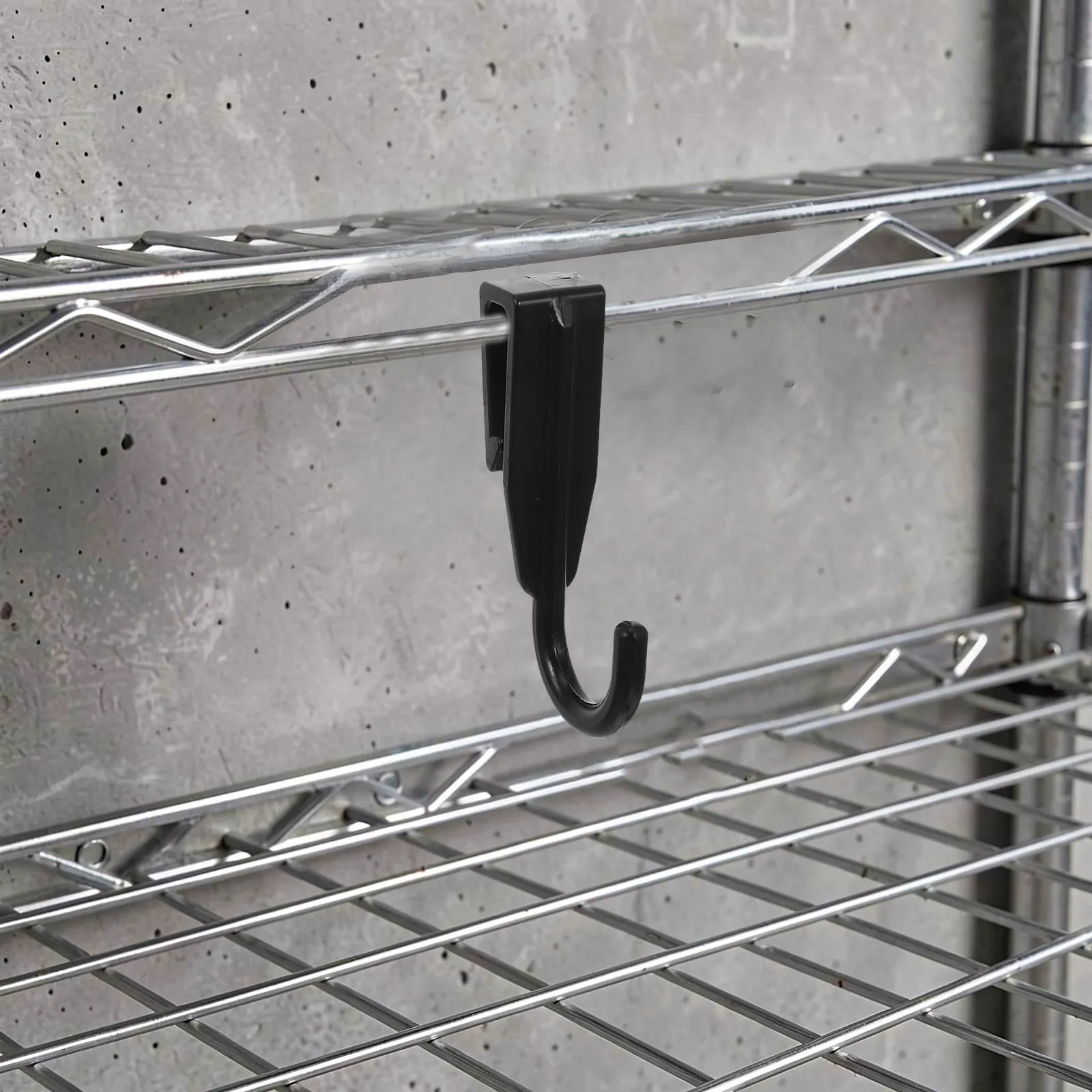 100Pcs Multi Purpose J Shaped Clip on Shelf Hooks Heavy Duty Anti Slip Hanging Clip for Garage Kitchen Bathroom Wire Rack