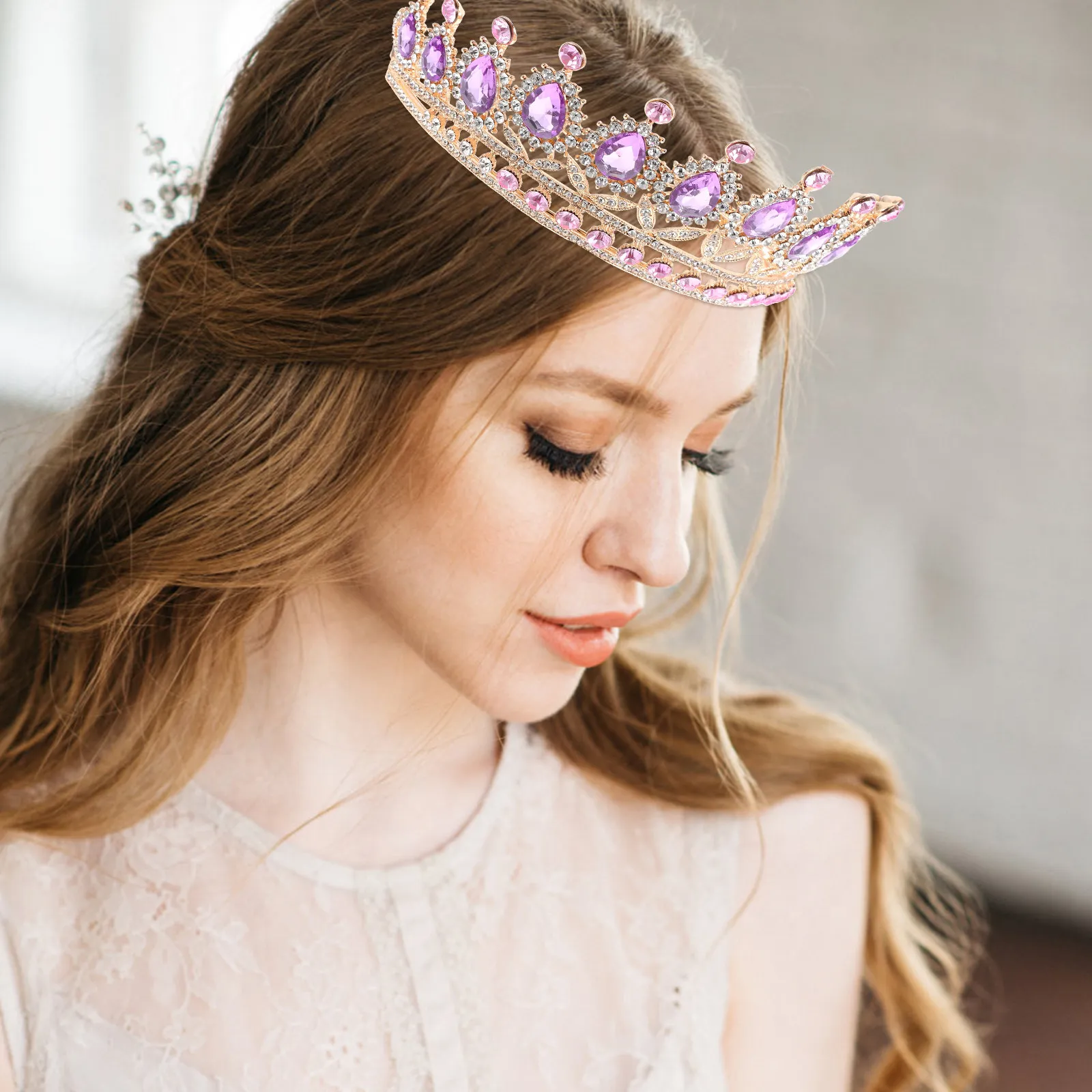 

Baroque Crown Bridal Headband Alloy Wedding Crown for Bride Birthday Party Bridal Hair Accessories Elegant Prom Headdress