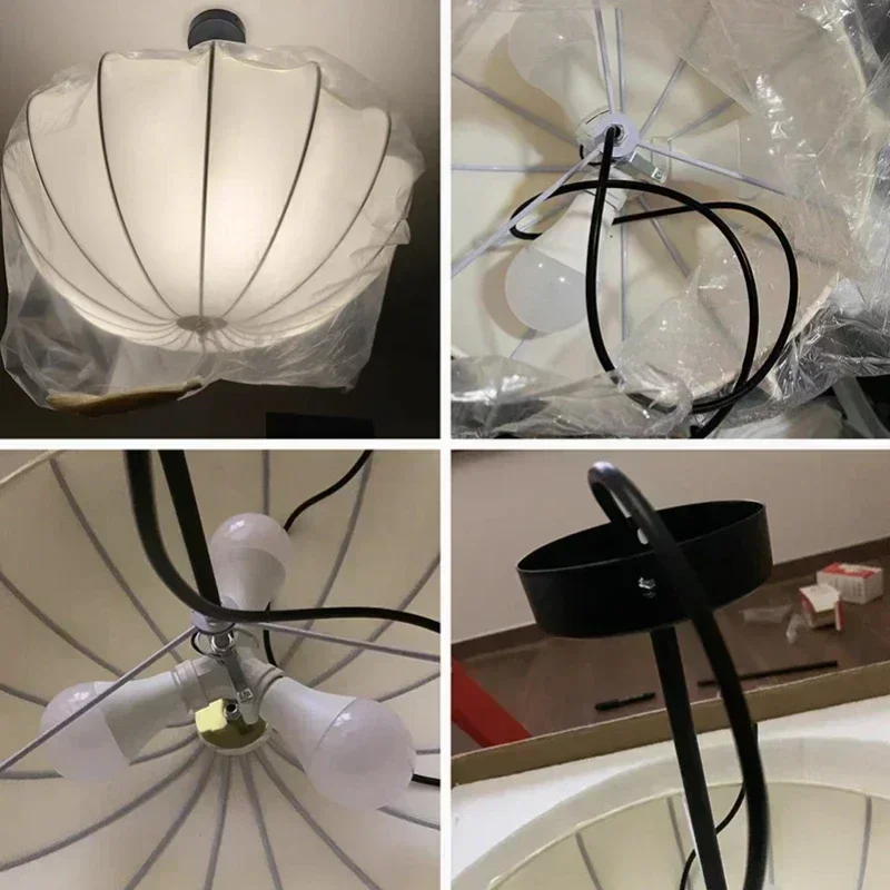 Nordic Salon Hause Dekoration Anhänger Lichter Moderne Design Stoff Led Licht Schlafzimmer Wohnzimmer Esstisch Kronleuchter Glanz