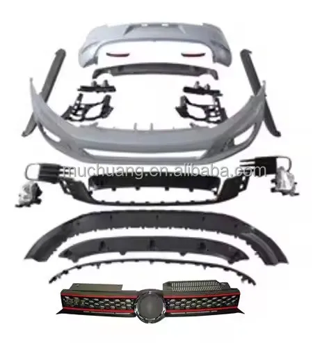 

Upgraded 2010-2012 Models New Volks/wagen for Golf 6 G/TI 2008-2019 Side Skirt Bumper Kits Grille Decorative Strip Fog Bumper