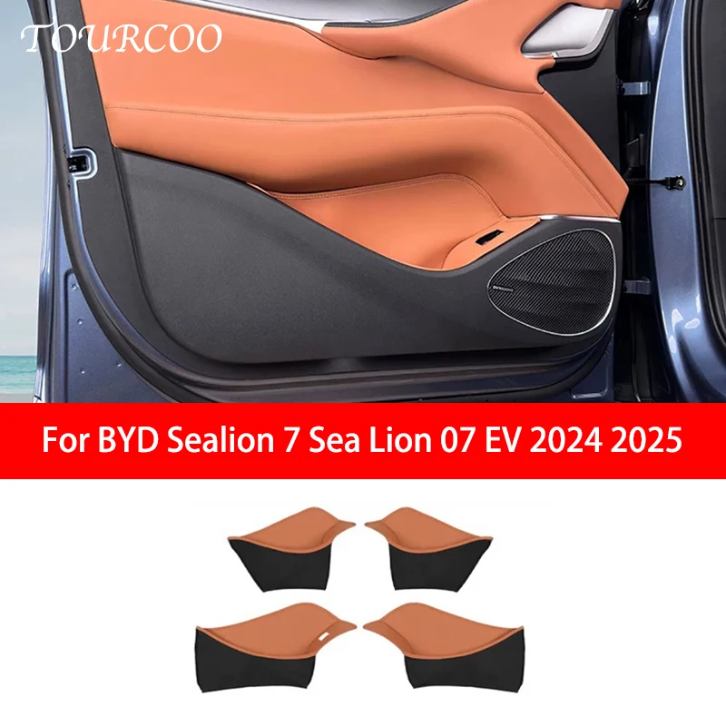 

For BYD Sealion 7 Sea Lion 07 EV 2024 2025 Car Door Leather Storage Pad Interior Accessories