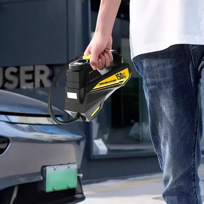 

12 В 150PSI проводной портативный автомобильный воздушный насос, обновленный электрический насос для накачивания шин, мотоциклетный велосипедный шарик, светодиодный светильник, автомобильный воздушный компрессор