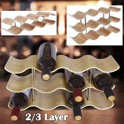 Wooden Wine Rack 2/3 Layers Wine Bottle Holder Stand Kitchen Assembled Display Stand Organizer Bar Storage Solid Wine Storage