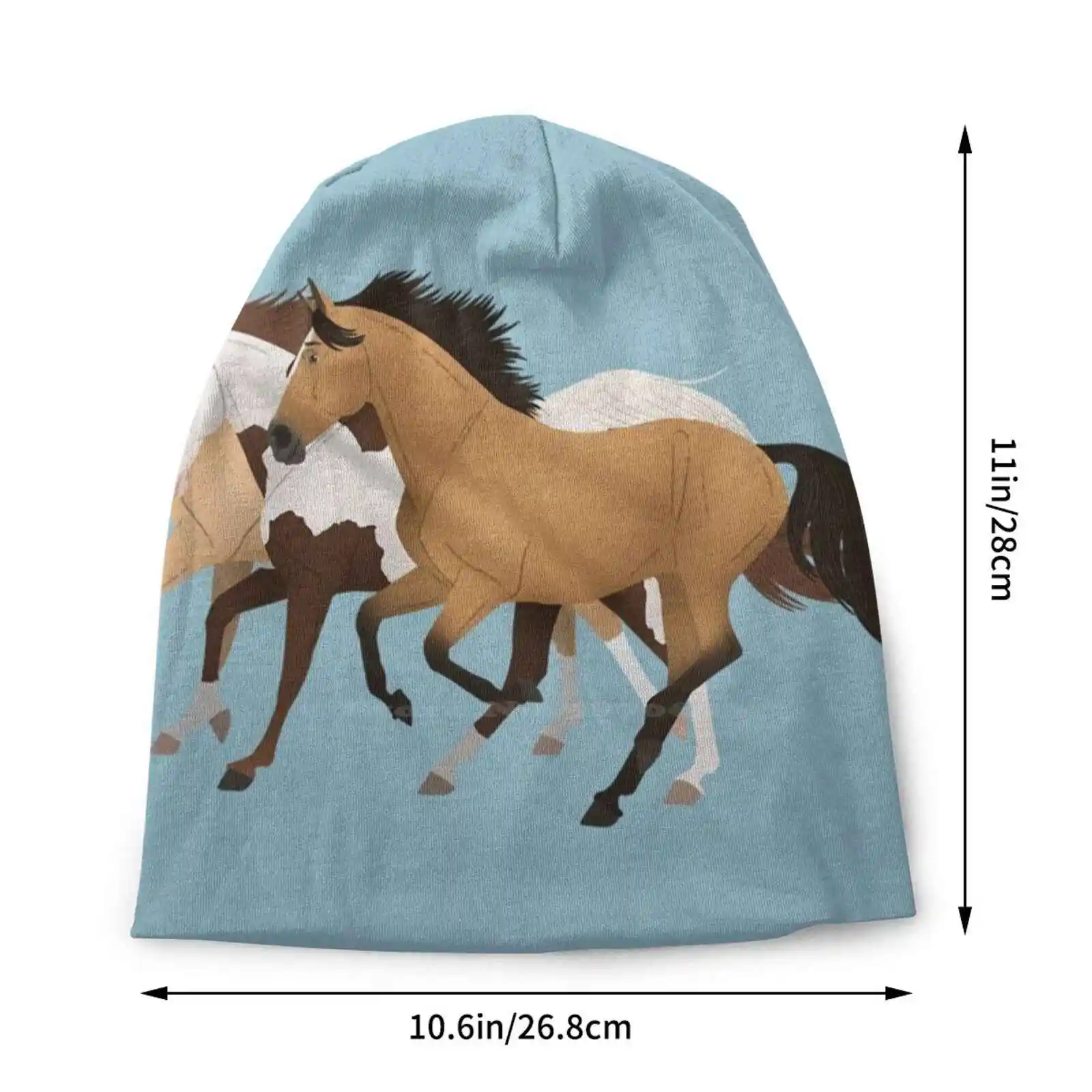 Spirit Riding Free Group-Equine Rampaige Knitted Hat Warm Beanie Outdoor Caps Spiritridngfree Ridingfree Galloping Horses