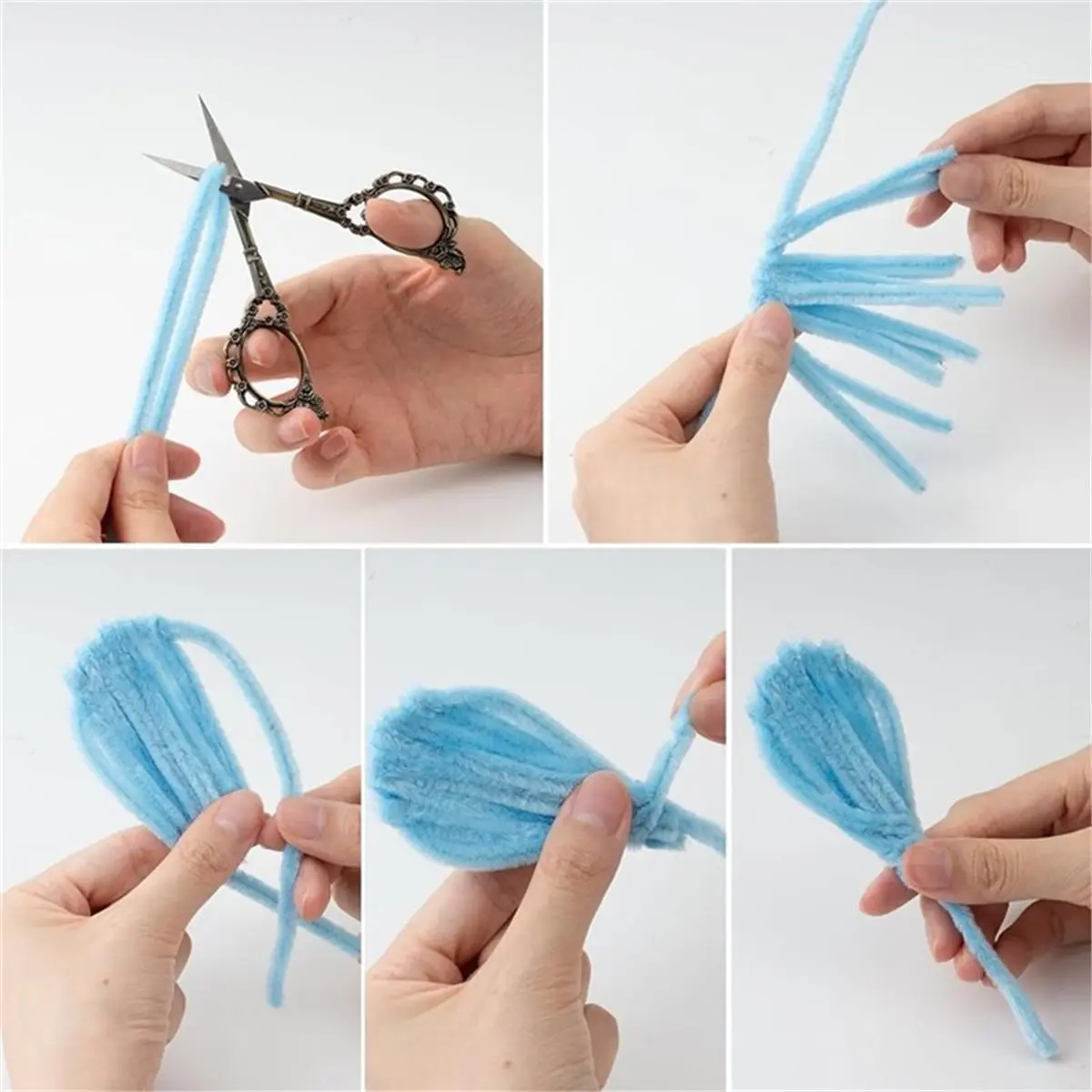 11·11COUPON 700PCS Pipe Cleaners Flower Kit , 7 Colors Pipe Cleaners Flowers Kit Macaron Pastel Pipe Cleaner for Art Projects view 5