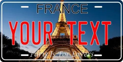 Paris France License Plate Personalized Custom Auto Car Bike Moped Motorcycle Aluminum