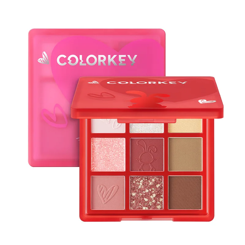 

Colorkey 9 Colors Glitter Eyeshadow Palette Shimmer Pearlescent Matte Eye Shadows Palette Waterproof Eye Make Up