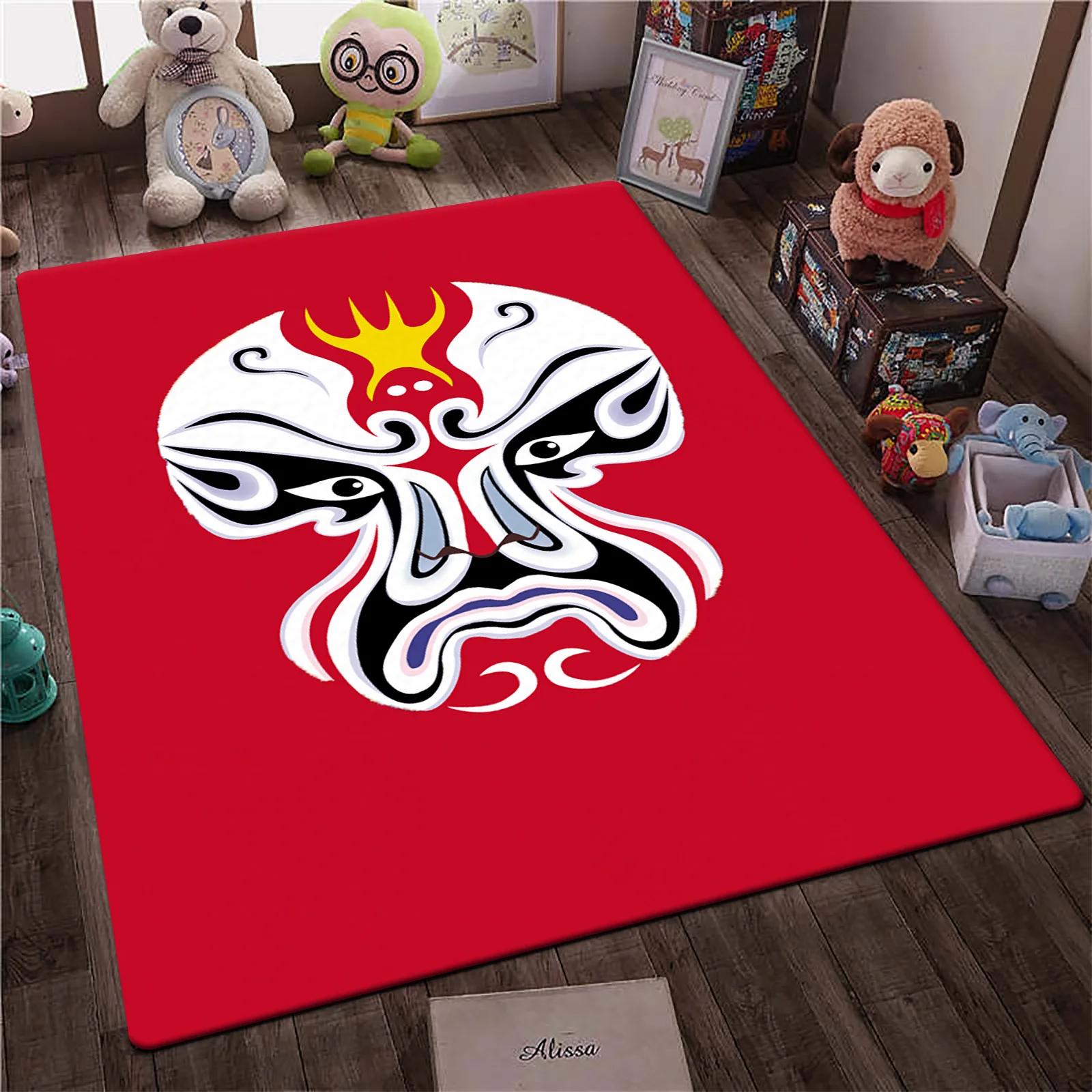 Home and Decoration Carpet Cute Peking Opera Rug Living‘s Room Kitchen Mat Crawl Pad For Kids  Anime  Home Anti-skid