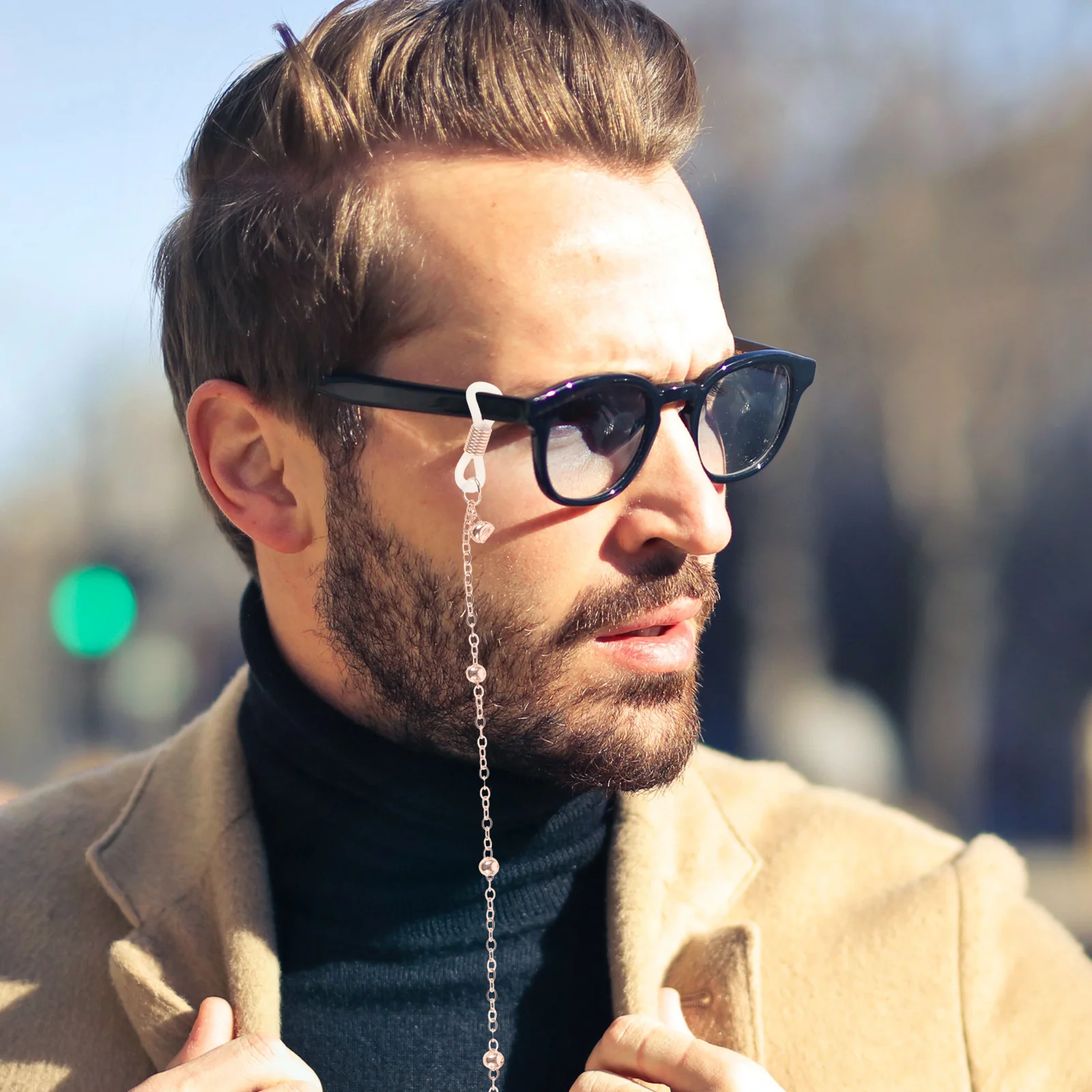 

Fashion Rose Gold Eyeglasses Chain Anti-Skid Hanging Neck Literary Style Eyewear Retainer String Holder for Reading Sunglasses