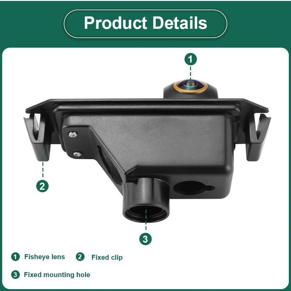 AHD 1080P CVBS Auto-Rückfahrkamera für Hyundai I10 I20 I30 Atos Eon Elantra Genesis für Kia Morning mit Spur-/Linienmarkierung – Detail 4