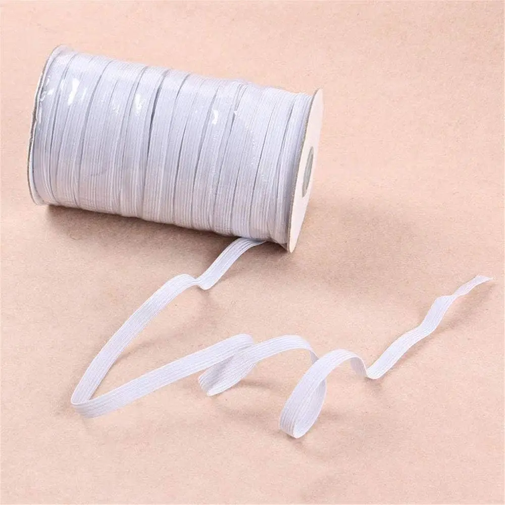 160 Yards weißes, flaches Gummiband, schweres Stretch-Strick-Gummiband mit hoher Elastizität zum Nähen, Basteln (3 mm)