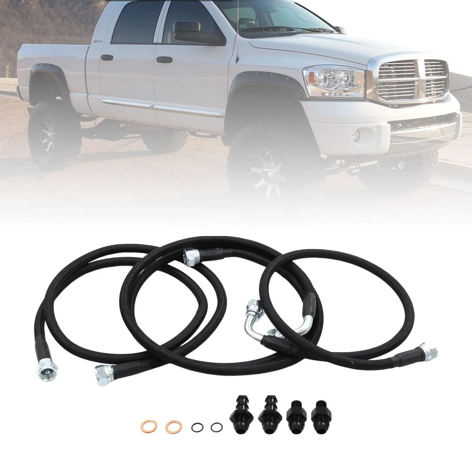 

Transmission Cooler Hose Line Kit Durable Professional Accessory Replacement Parts for 48RE Transmissions 2003-2007