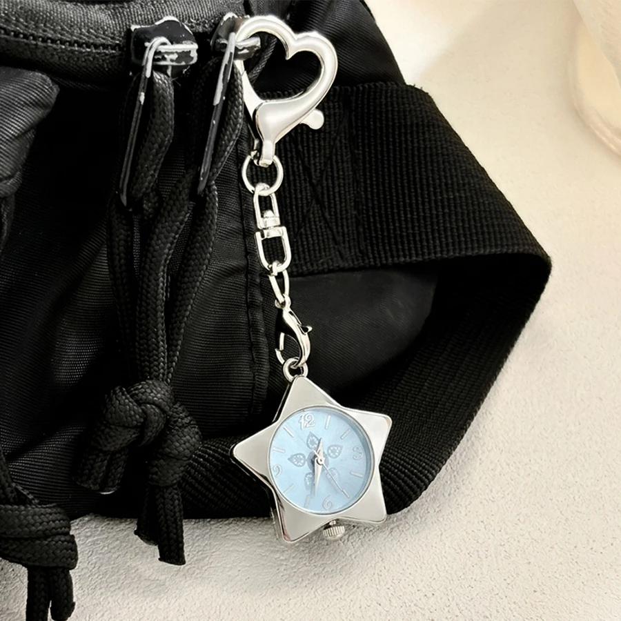 Wrist Watch for Ladies - Star Dial Heart Hook Keychain Watch