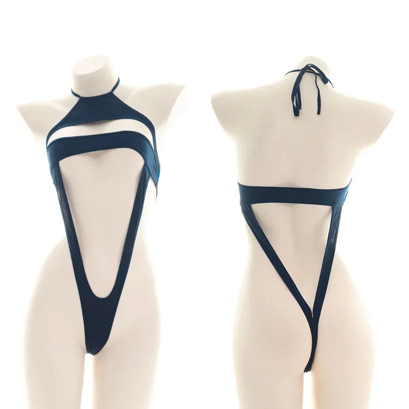 Bikini con tirantes para niña, traje de baño de una pieza con cuello Halter, traje de baño de Anime para mujer, traje de baño, disfraz de Cosplay