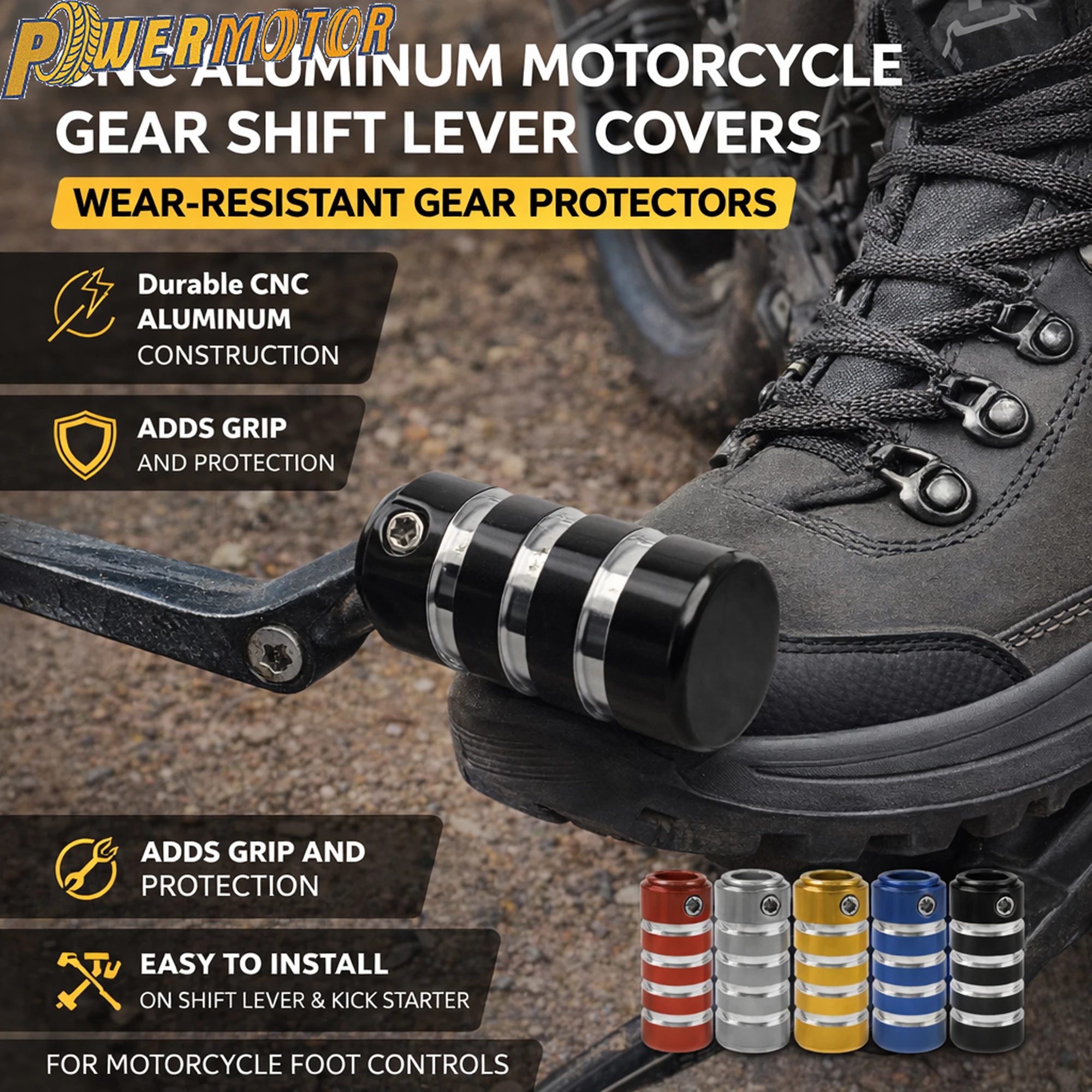 

Universal Motorcycle Gear Shift Lever Cover Start Foot Control Pegs Pad Rust-Proof Wear-Resistant DirtBike Supermoto Modified