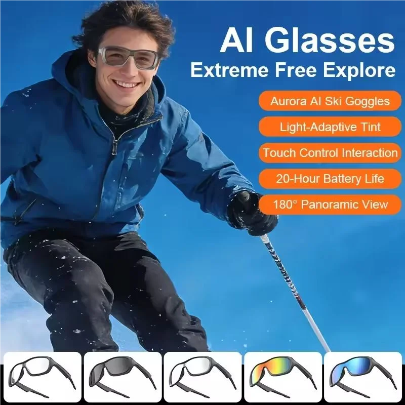 AI Glasses Voice Translation Smart Glasses For Outdoor Sun Protection Audio Goggles For Listening To Music And Calls Multifuncti