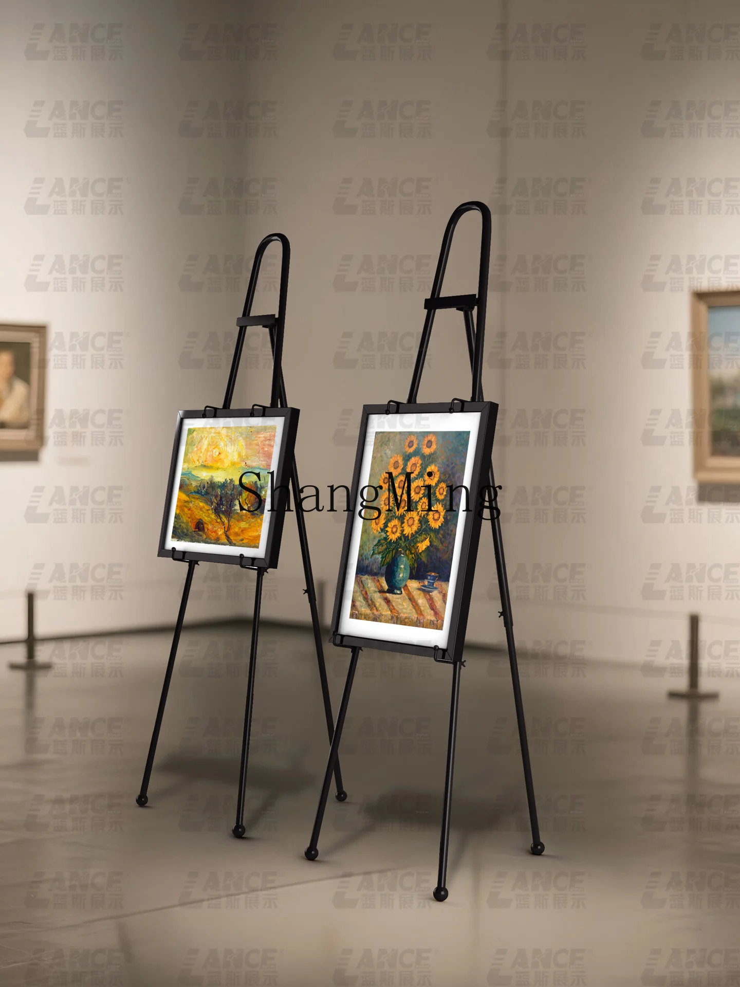 

FG wrought iron art exhibition display stand high-end easel wedding photo advertising photo frame stand vertical floor bracket