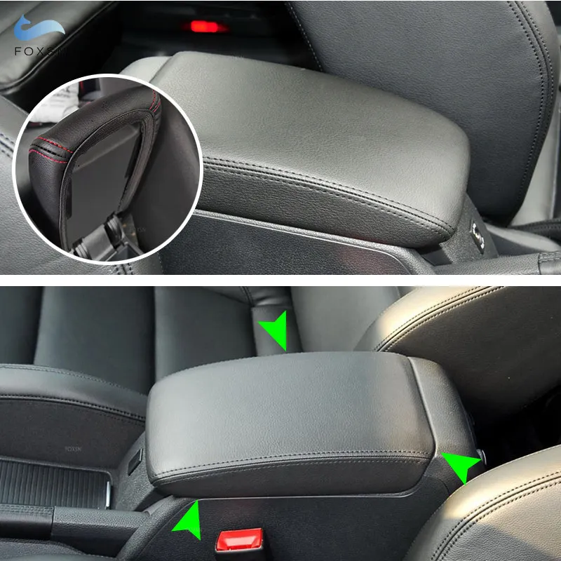 For VW Golf 6 MK6 VI 2010 2011 2012 2013 Microfiber Leather Car Interior Center Console Armrest Box Pad Cover Protection Trim