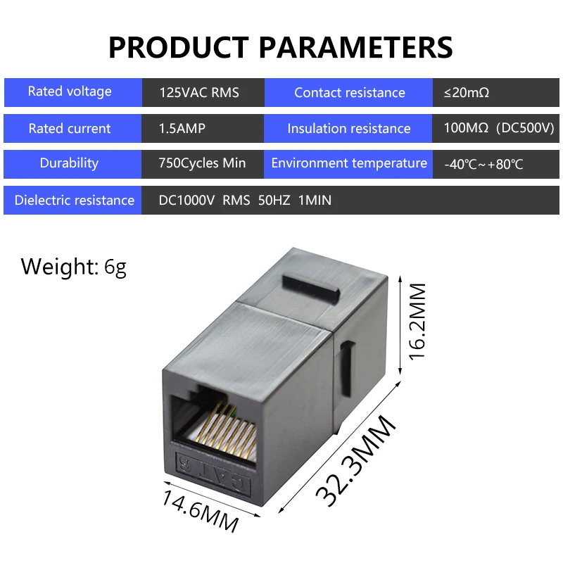 5個cat6ストレートネットワークモジュールrj45コネクタ情報コンピューターカプラーケーブルアダプターetique ystone Jack