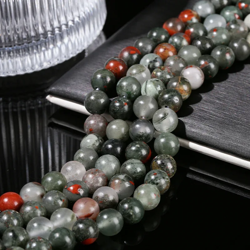 Natural Stone Africa Blood Jasper Beads Round Loose Spacer 4 6 8 10mm For Jewelry Making Diy Necklace Bracelet Accessory