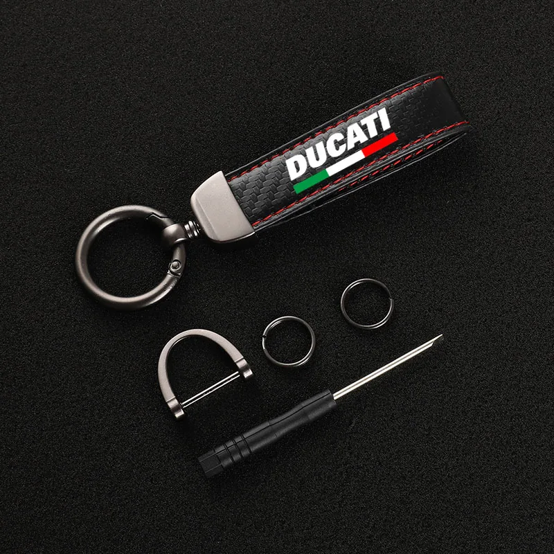High-Grade Carbon Fiber Motorcycle Keychain Holder Keyring for Ducati 796 795 821 Monster 696 400 Accessories