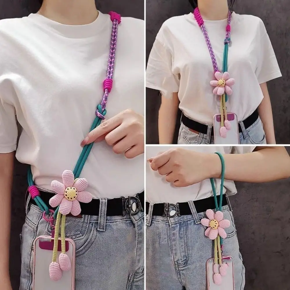 

Flower Mobile Phone Lanyard Detachable Hanging Rope Crossbody Phone Strap Long Universal Phone Neck Straps Hanging Ornaments