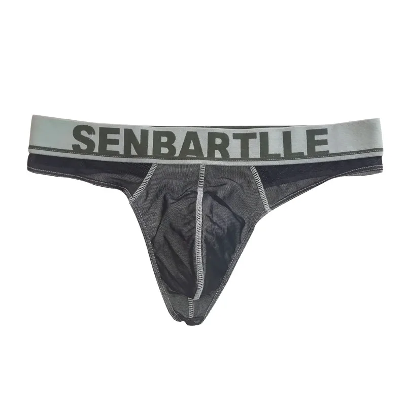 3PCS Men Underwear Thong G-Strings Low Waist Bulge Pouch Elastic Hip Lifting Underpants T-Back Underwear Sissy Lingerie for Men