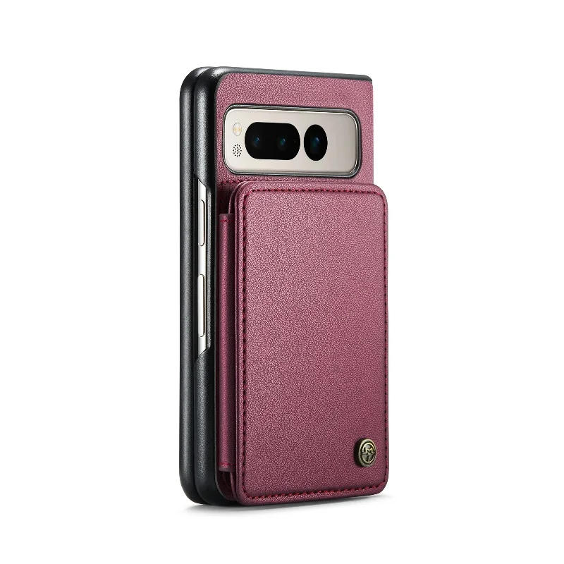 Soft Leather Magnetic Flip Case Back Built-in Wallet Card Phone Cover For Google Pixel Fold Horizontal Folding Phone Case