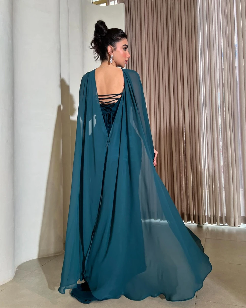 

Customized Classic Blue Jersey Evening Dress Formal Sweetheart Sleeveless Celebrity Gowns Soft Mermaid Sweep Train Party Dresses