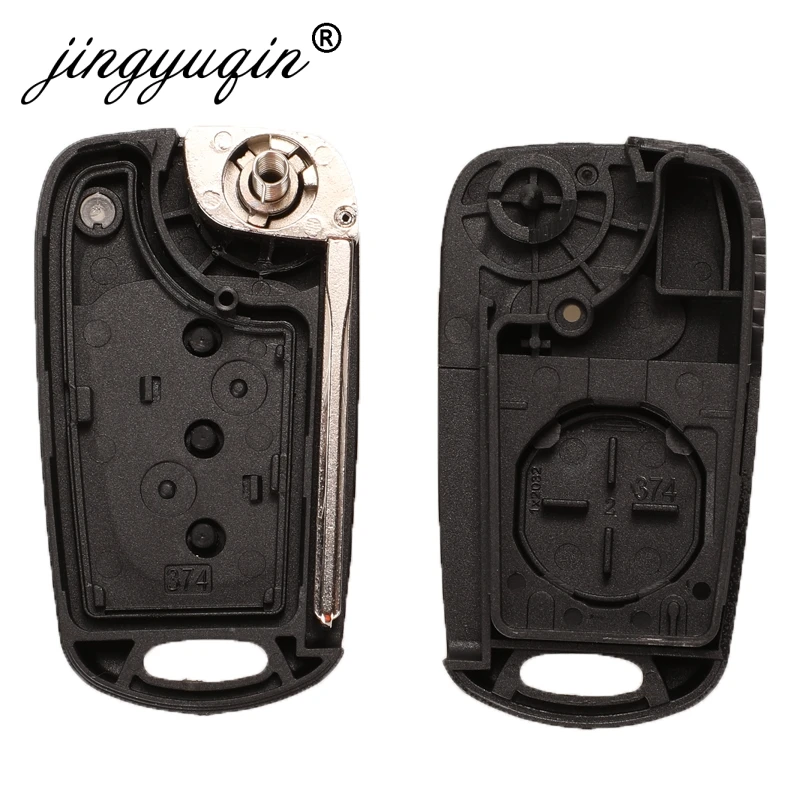 jingyuqin Flip Remote Car Key Shell Case For Hyundai Avante I30 I40 I20 IX35 Accent Kia K2 K5 Rio 3 Picanto Ceed Cerato Sportage