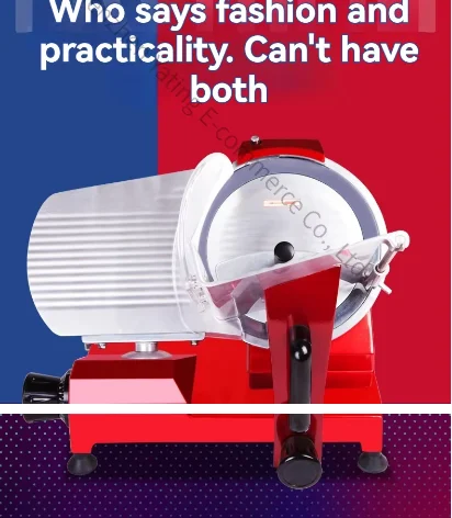 Semi-automatic pork slicer suitable for hot pot restaurants; 10-inch commercial electric lamb/meat slicer.