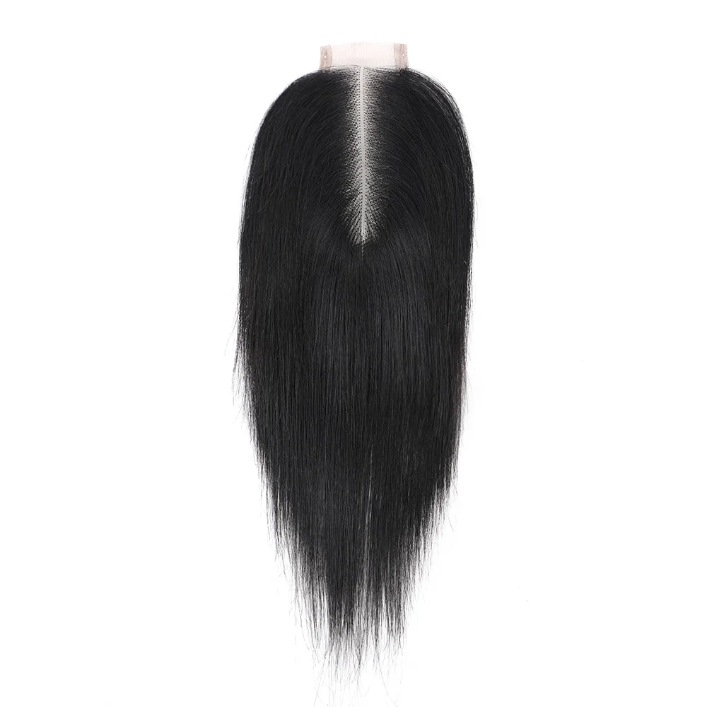 Sophia-Mèches Brésiliennes Naturelles Vierges Lisses avec Closure SDD, Cheveux Humains Bruts, 2x6, 24 Pouces, 3 Lots