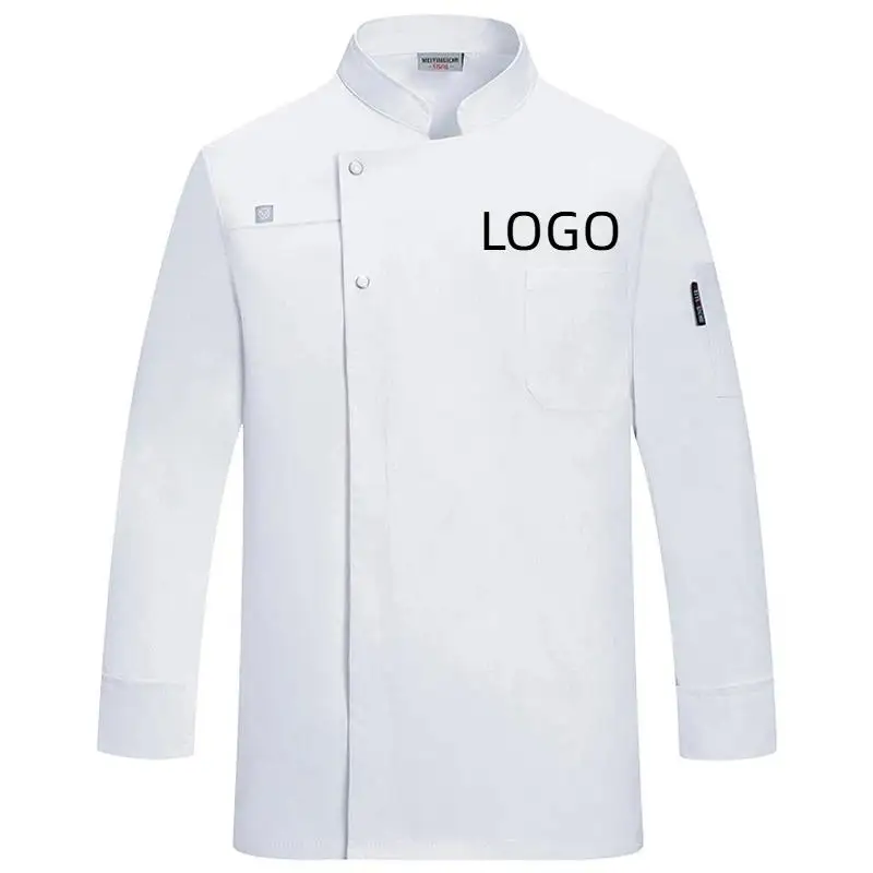 Baking Chef Workwear Custom LOGO Cake Bread Dessert Shop Clothing Restaurant Chef Long Sleeved Uniform Men's Women's Embroidery