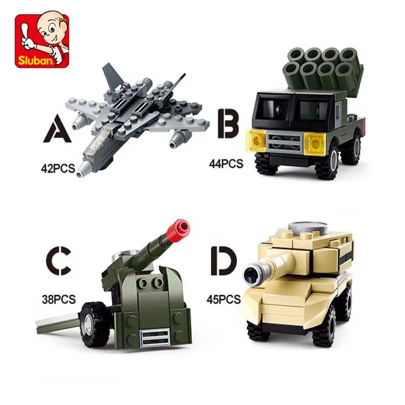 Sluban Building Block Toys Mini Builder Set City  B0592/B0593/B0595/B0596 Excavator Police Fire Control Compatbile With Leading