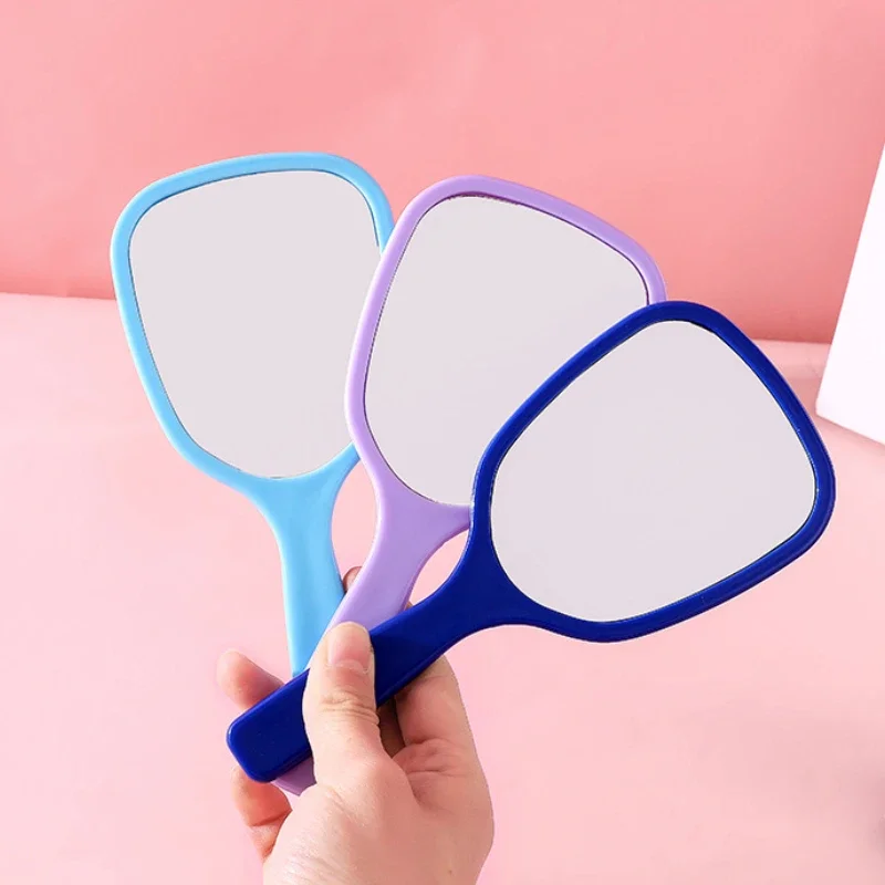 Korean Version of The Cartoon Makeup Mini Portable Handheld Mirror Single Handle Mirror Girl Cute Small Mirror Makeup Tools