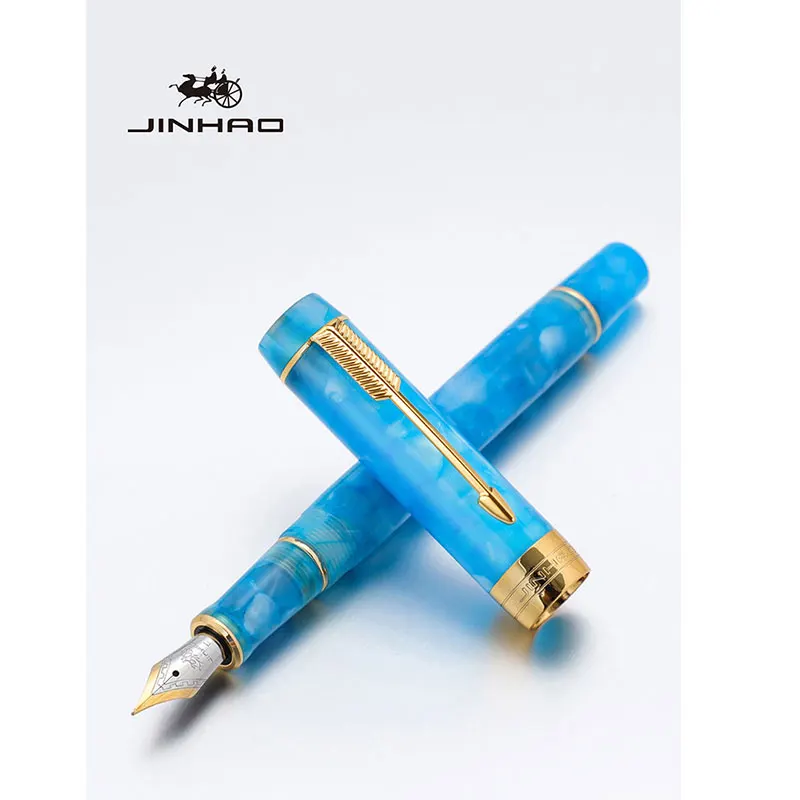 Jinhao 100 Fountain Pen  Commemorative Resin Good Pen Nib 18 kgp Gold Sandwiched Thin Tod Small Business Office Gift Pen