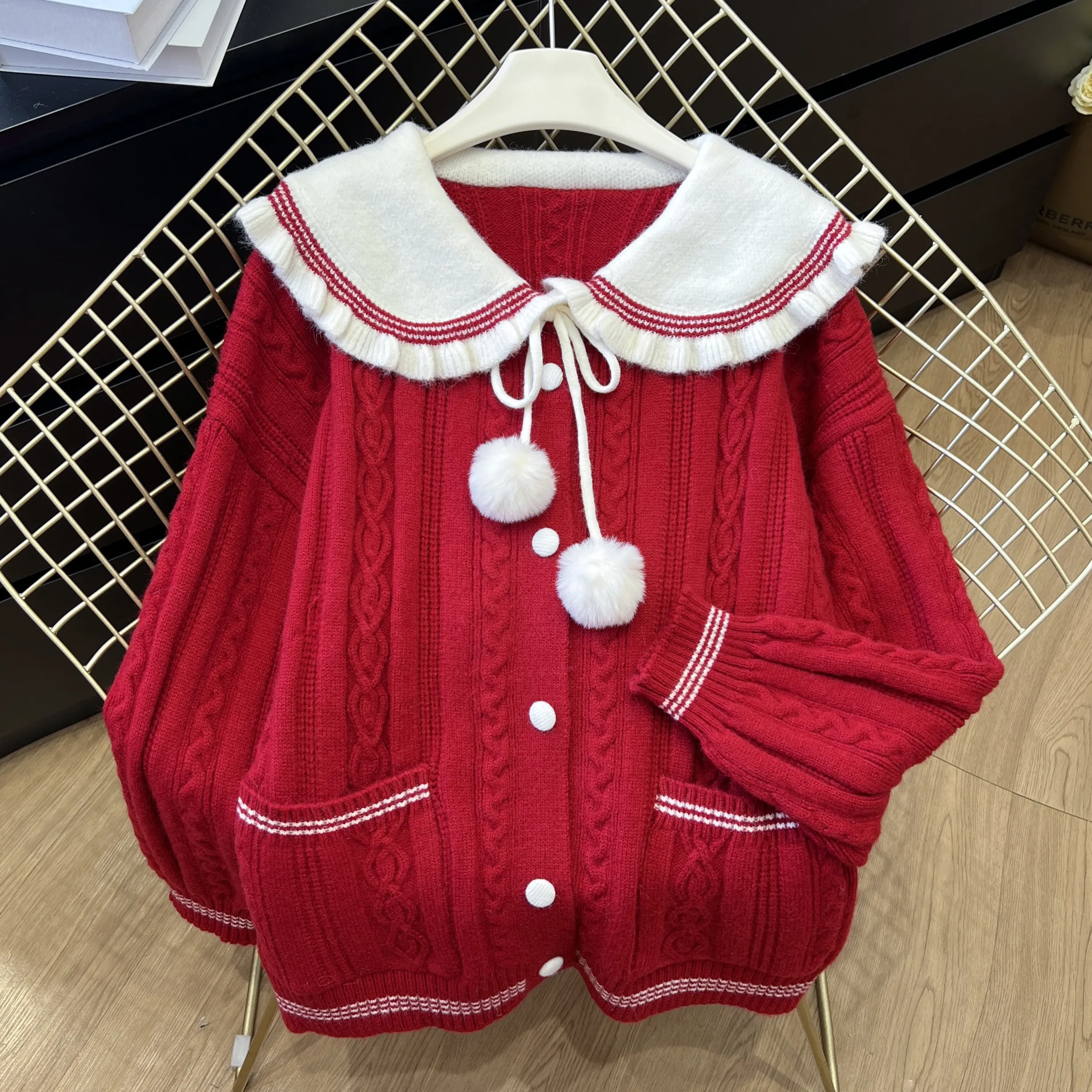 2026년 여성용 가을 겨울 신상 루즈하고 편안한 스타일 니트 가디건 탑