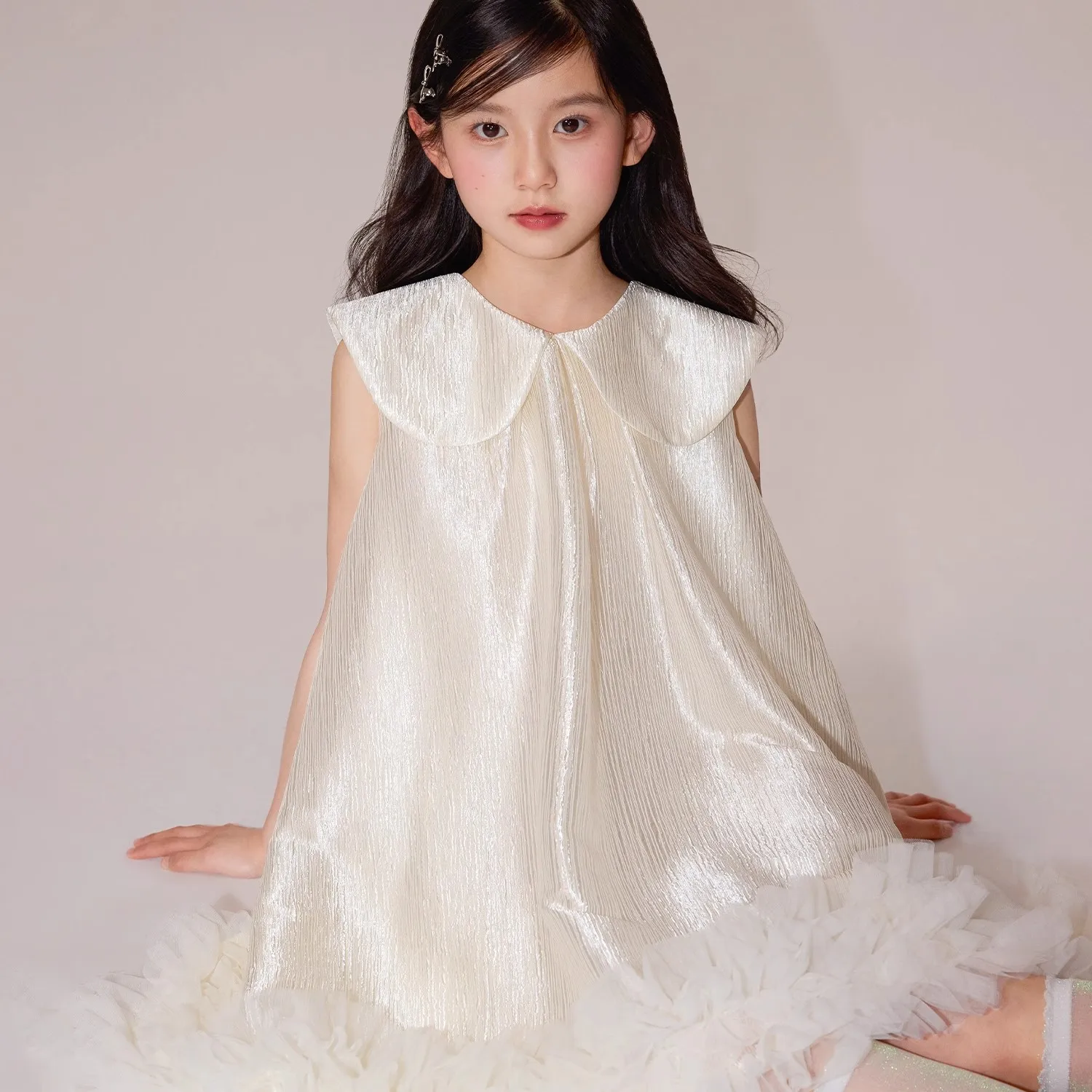 

Tulle Kids Dresses Beaded Birthday Satin New Design Baby Girls Elegant Printed Lace Baby Girl Dress Prom Formal Ball Gown