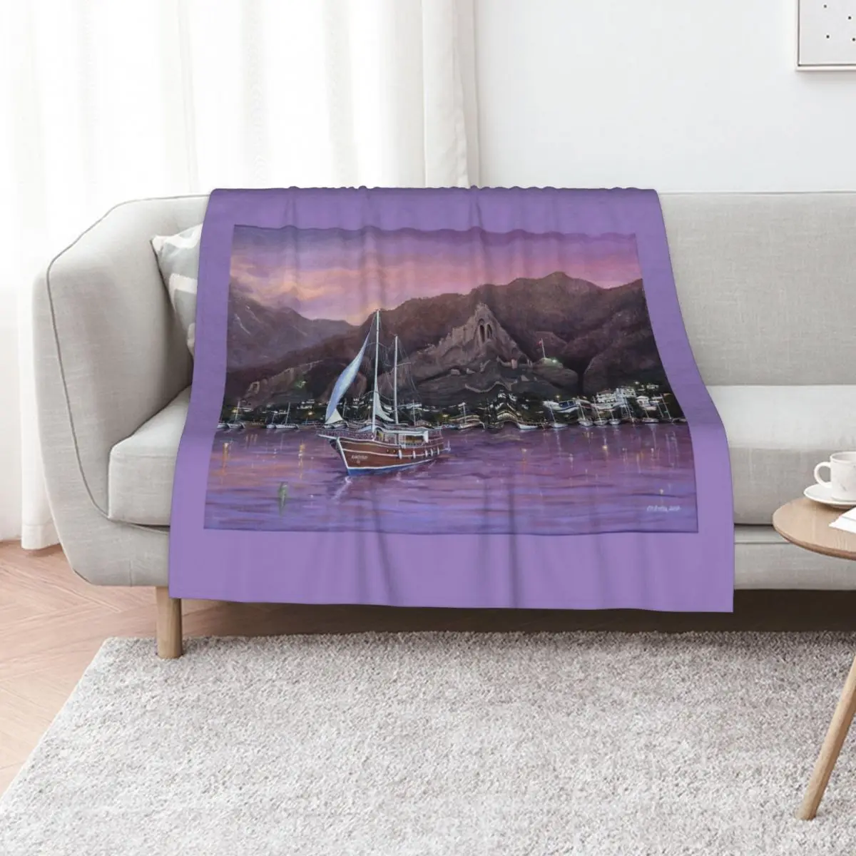 Sails at Sundown Throw Blanket Bed Stuffeds Summer Beddings Soft Beds Blankets For Baby blankets and throws Blankets