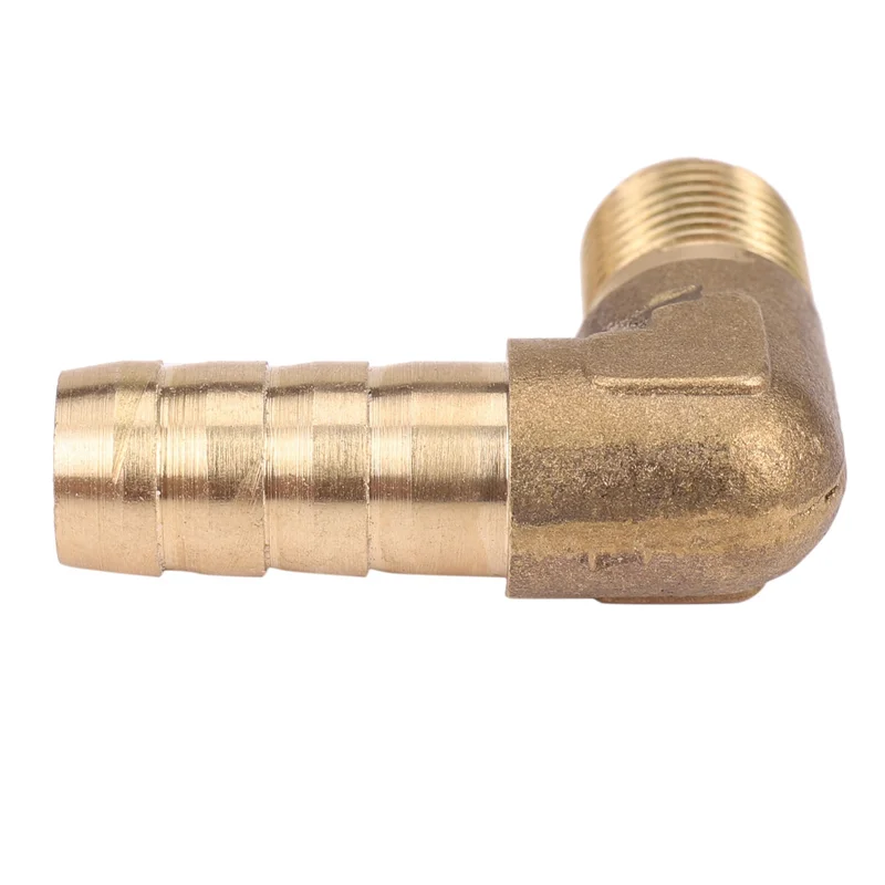 

AB47-4PCS 8Mm Hose X 3/8 Inch Male Thread 90 Degree Brass Elbow Barb Coupler Connector