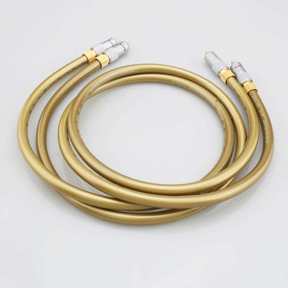 HiFi A70 посеребренный аудиокабель Усилитель CD DVD-плеер Позолоченный соединительный кабель RCA-RCA