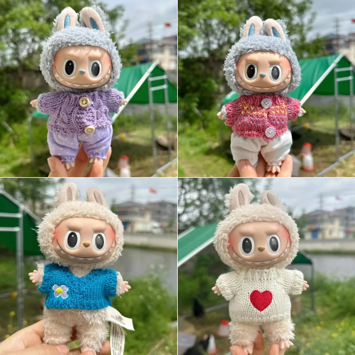 17 cm Nette Mini Plüsch Puppe Kleidung Outfit Zubehör Für Korea Kpop Exo Labubu Idol Puppen Pullover Kleidung DIY Mädchen geschenk