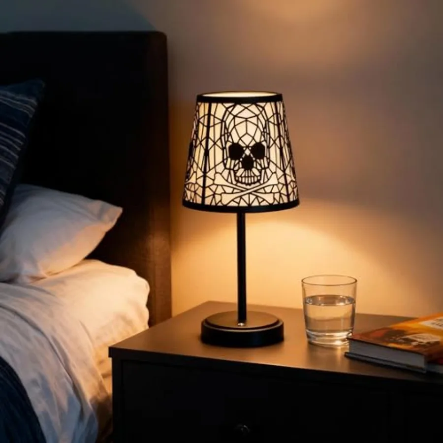 

Cute Cordless Rechargeable Table Lamp with Metal Shade 3 Color Temps LED Dimmable Ambient Lighting Small Retro Touch Bedside Li