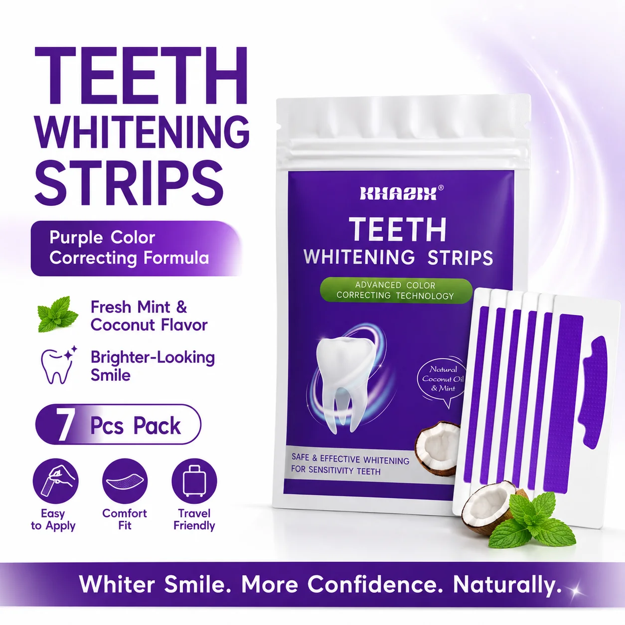 7pcs Dental Care Strips Oral Hygiene Teeth Patch Fresh Breath Mouth Cleaning Strips for Daily Use view 2