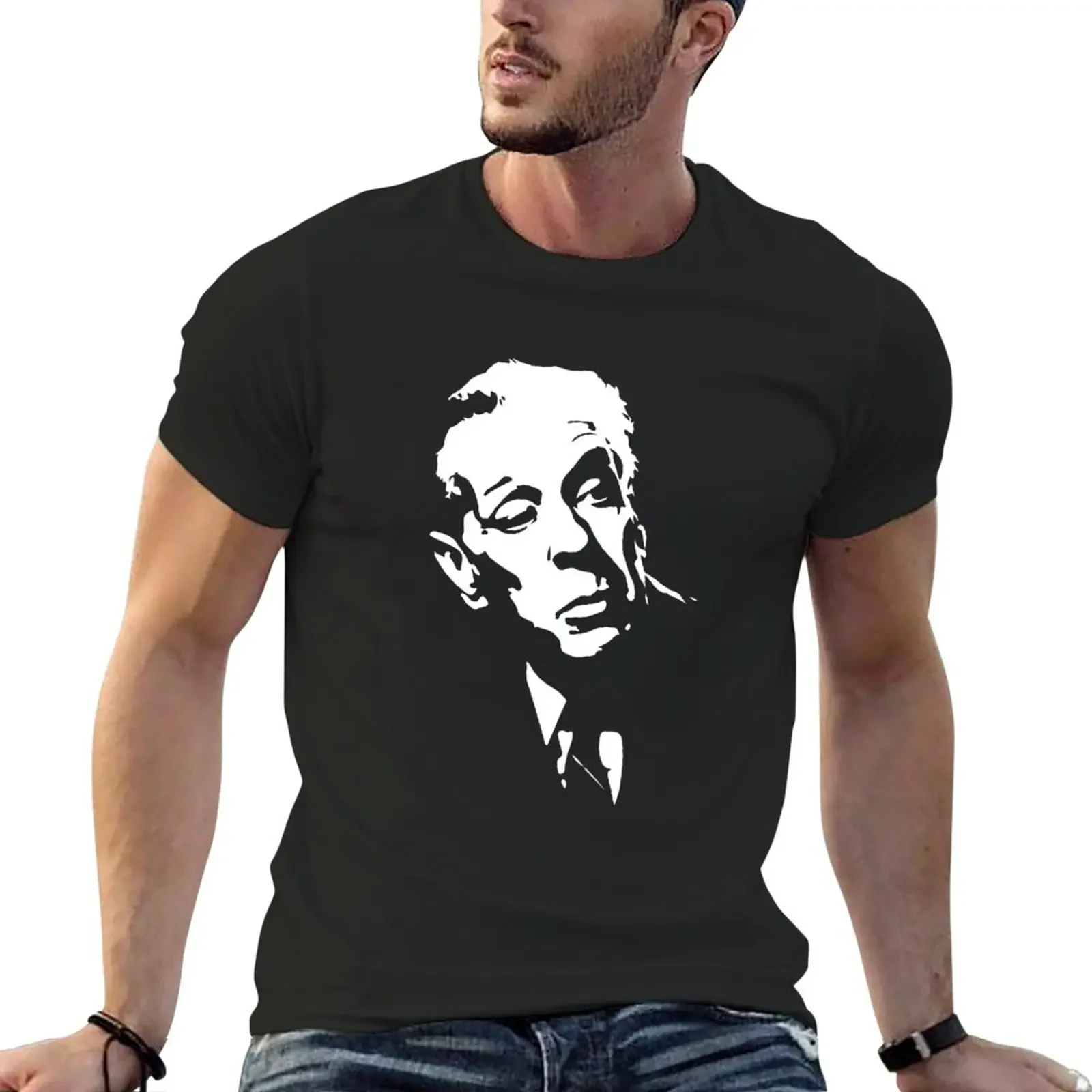 Borges T-Shirt vintage t shirt Short sleeve hippie clothes man clothes t shirts men