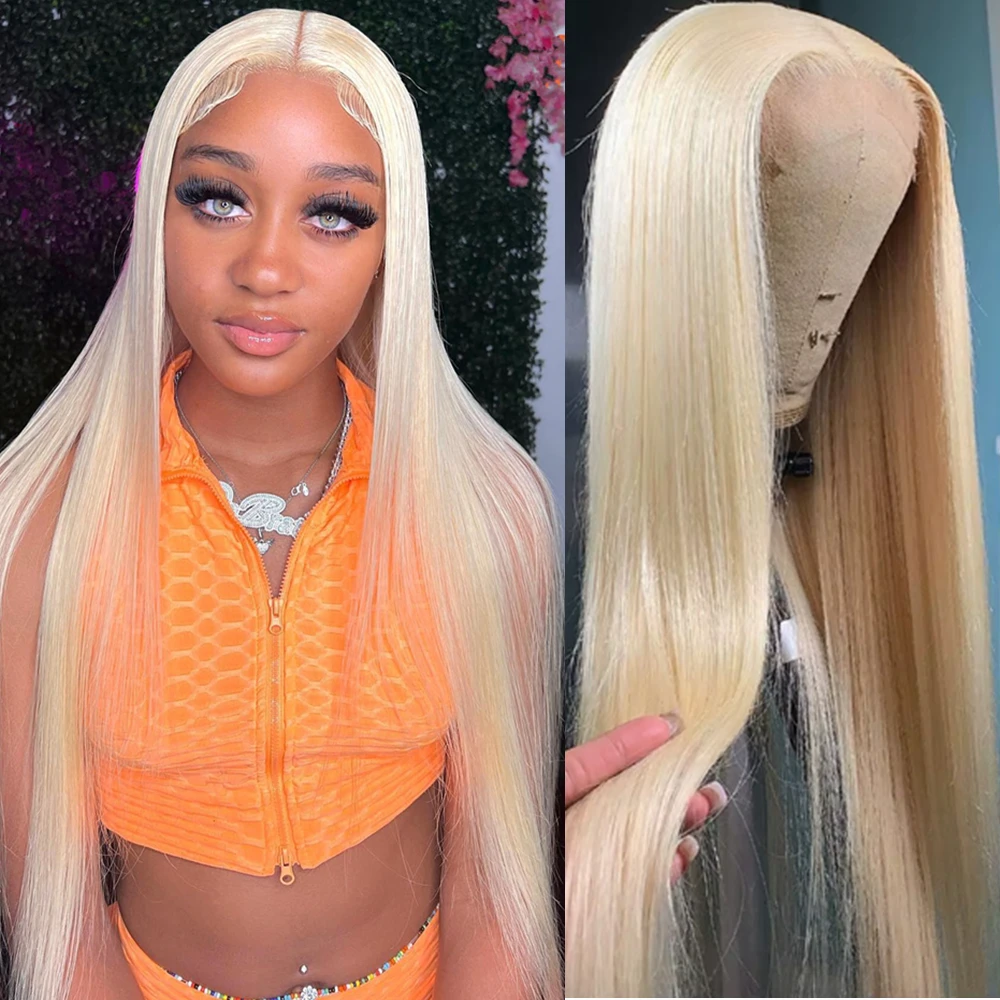 HD Transparent 613 Blonde Straight 13x4 13x6 Lace Front Human Hair Wigs For Women Colored Lace Frontal Wig PrePlucked Brazilian