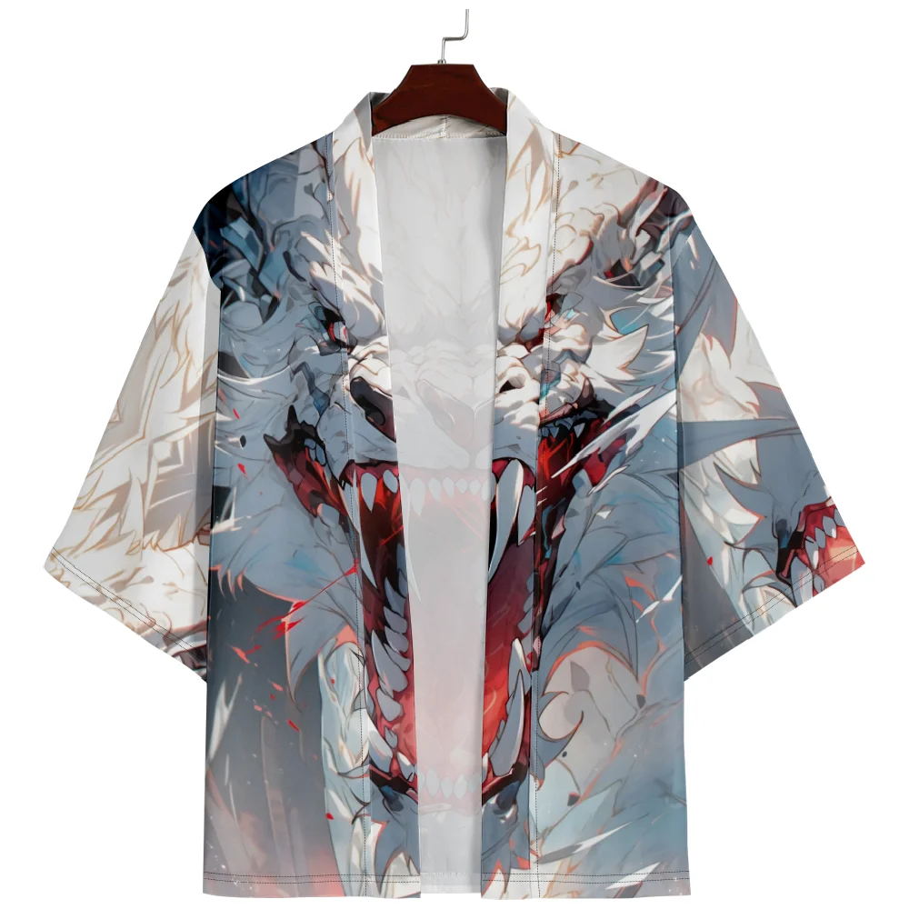 

Cartoon Print Japanese Kimono Streetwear Men Women Cardigan Haori Harajuku Traditional Beach Yukata Plus Size 5XL 6XL