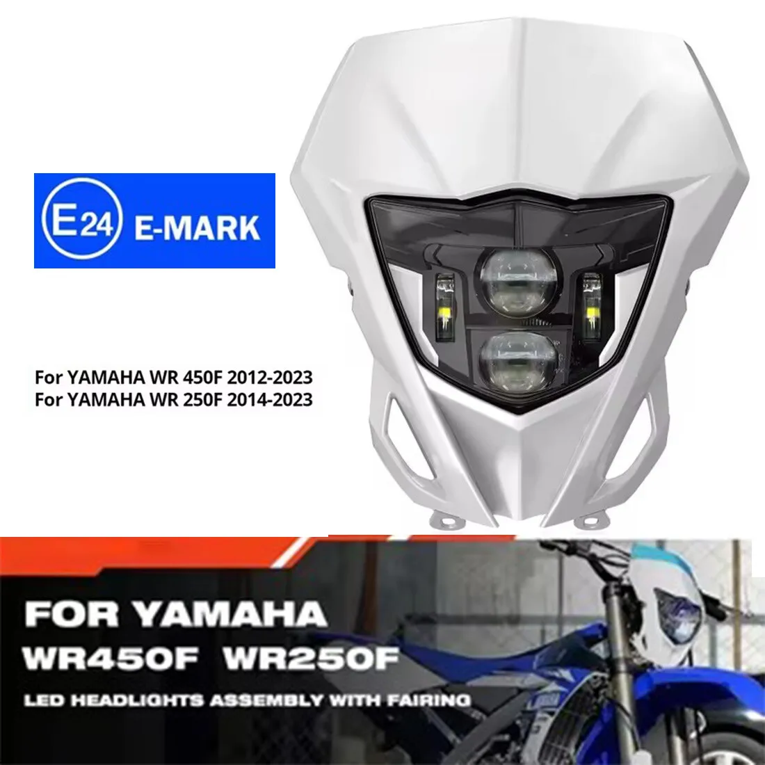 E-mark LED Headlamp Motorcycle LED Headlight For Yamaha WR250F WR450F 2013-2023