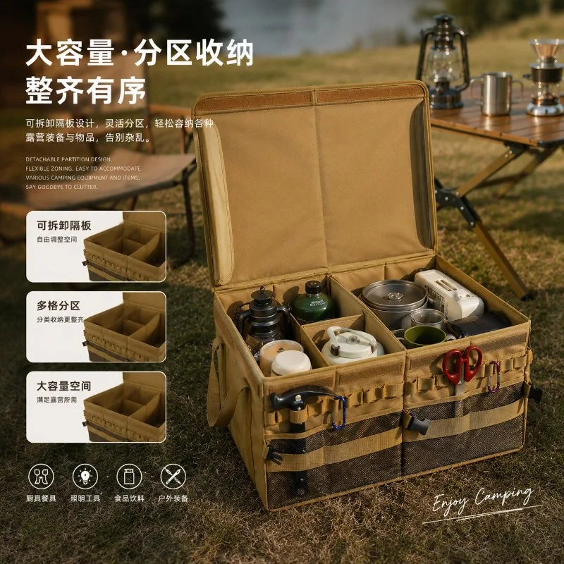 Thickened Foldable Organizer Box Multi-use Container for Camping Tent Canopy Gear