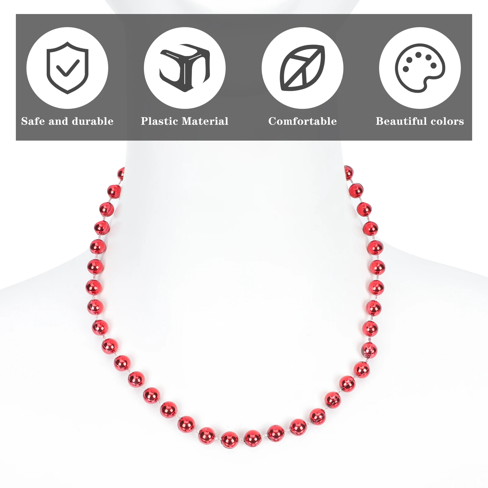 12 個の耐久性のあるパーティーネックレス軽量ビーズストリングネックレスメキシコカーニバルのお祝い用